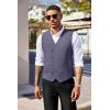 imageCOOFANDY Mens Double Breasted Suit Vest Lightweight Waistcoat Slim Fit Dress VestBlue Purple