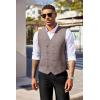 imageCOOFANDY Mens Double Breasted Suit Vest Lightweight Waistcoat Slim Fit Dress VestKhaki