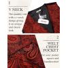 imageCOOFANDY Mens Paisley Tuxedo Vest Victorian Steampunk Gothic Suit Vest Slim Fit VNeck WaistcoatAll Red Paisley