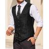 imageCOOFANDY Mens Paisley Tuxedo Vest Victorian Steampunk Gothic Suit Vest Slim Fit VNeck WaistcoatBlue