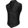 imageCOOFANDY Mens Paisley Tuxedo Vest Victorian Steampunk Gothic Suit Vest Slim Fit VNeck WaistcoatBlue