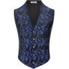 imageCOOFANDY Mens Paisley Tuxedo Vest Victorian Steampunk Gothic Suit Vest Slim Fit VNeck WaistcoatBlue Paisley