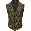 imageCOOFANDY Mens Paisley Tuxedo Vest Victorian Steampunk Gothic Suit Vest Slim Fit VNeck WaistcoatGolden Paisley