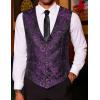 imageCOOFANDY Mens Paisley Tuxedo Vest Victorian Steampunk Gothic Suit Vest Slim Fit VNeck WaistcoatPurple