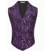 imageCOOFANDY Mens Paisley Tuxedo Vest Victorian Steampunk Gothic Suit Vest Slim Fit VNeck WaistcoatPurple Filigree