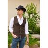 imageCOOFANDY Mens Suede Leather Vest Cowboy Western Waistcoat Casual Slim Fit Suit Vest01coffe