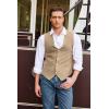 imageCOOFANDY Mens Suede Leather Vest Cowboy Western Waistcoat Casual Slim Fit Suit VestBeige