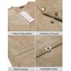 imageCOOFANDY Mens Suede Leather Vest Cowboy Western Waistcoat Casual Slim Fit Suit VestBeige