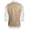 imageCOOFANDY Mens Suede Leather Vest Cowboy Western Waistcoat Casual Slim Fit Suit VestBeige With Pattern
