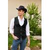 imageCOOFANDY Mens Suede Leather Vest Cowboy Western Waistcoat Casual Slim Fit Suit VestBlack
