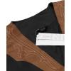 imageCOOFANDY Mens Suede Leather Vest Cowboy Western Waistcoat Casual Slim Fit Suit VestBlack Khakiwith Pattern