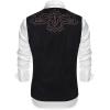 imageCOOFANDY Mens Suede Leather Vest Cowboy Western Waistcoat Casual Slim Fit Suit VestBlack With Pattern