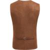 imageCOOFANDY Mens Suede Leather Vest Cowboy Western Waistcoat Casual Slim Fit Suit VestBrown