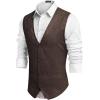 imageCOOFANDY Mens Suede Leather Vest Cowboy Western Waistcoat Casual Slim Fit Suit VestCoffee With Pattern