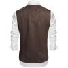 imageCOOFANDY Mens Suede Leather Vest Cowboy Western Waistcoat Casual Slim Fit Suit VestCoffee With Pattern