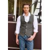 imageCOOFANDY Mens Suede Leather Vest Cowboy Western Waistcoat Casual Slim Fit Suit VestGrey