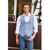 imageCOOFANDY Mens Suede Leather Vest Cowboy Western Waistcoat Casual Slim Fit Suit VestLight Blue