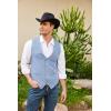 imageCOOFANDY Mens Suede Leather Vest Cowboy Western Waistcoat Casual Slim Fit Suit VestLight Blue