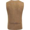 imageCOOFANDY Mens Suede Leather Vest Cowboy Western Waistcoat Casual Slim Fit Suit VestLight Khaki