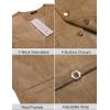 imageCOOFANDY Mens Suede Leather Vest Cowboy Western Waistcoat Casual Slim Fit Suit VestLight Khaki