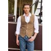 imageCOOFANDY Mens Suede Leather Vest Cowboy Western Waistcoat Casual Slim Fit Suit VestLight Khaki