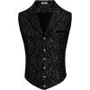 imageCOOFANDY Mens Suit Vest Paisley Floral Victorian Vests Gothic Steampunk Formal Waistcoat Tuxedo Vests with Notched LapelsBlack Filigree