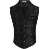 imageCOOFANDY Mens Suit Vest Paisley Floral Victorian Vests Gothic Steampunk Formal Waistcoat Tuxedo Vests with Notched LapelsBlack Paisley
