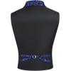 imageCOOFANDY Mens Suit Vest Paisley Floral Victorian Vests Gothic Steampunk Formal Waistcoat Tuxedo Vests with Notched LapelsBlue Filigree