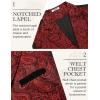 imageCOOFANDY Mens Suit Vest Paisley Floral Victorian Vests Gothic Steampunk Formal Waistcoat Tuxedo Vests with Notched LapelsBright Red Paisley