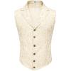 imageCOOFANDY Mens Suit Vest Paisley Floral Victorian Vests Gothic Steampunk Formal Waistcoat Tuxedo Vests with Notched LapelsChampagne Filigree