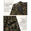 imageCOOFANDY Mens Suit Vest Paisley Floral Victorian Vests Gothic Steampunk Formal Waistcoat Tuxedo Vests with Notched LapelsGold Paisley