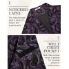imageCOOFANDY Mens Suit Vest Paisley Floral Victorian Vests Gothic Steampunk Formal Waistcoat Tuxedo Vests with Notched LapelsPurple Paisley