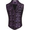 imageCOOFANDY Mens Suit Vest Paisley Floral Victorian Vests Gothic Steampunk Formal Waistcoat Tuxedo Vests with Notched LapelsPurple Paisley