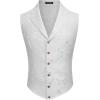 imageCOOFANDY Mens Suit Vest Paisley Floral Victorian Vests Gothic Steampunk Formal Waistcoat Tuxedo Vests with Notched LapelsWhite