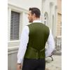 imageCOOFANDY Mens Suit Vest Slim Fit Business Formal Waistcoat Casual Dress VestArmy Green