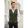 imageCOOFANDY Mens Suit Vest Slim Fit Business Formal Waistcoat Casual Dress VestArmy Green