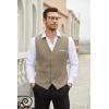 imageCOOFANDY Mens Suit Vest Slim Fit Business Formal Waistcoat Casual Dress VestCamel