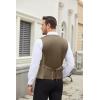 imageCOOFANDY Mens Suit Vest Slim Fit Business Formal Waistcoat Casual Dress VestCamel