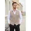 imageCOOFANDY Mens Suit Vest Slim Fit Business Formal Waistcoat Casual Dress VestChampagne