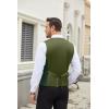 imageCOOFANDY Mens Suit Vest Slim Fit Business Formal Waistcoat Casual Dress VestGreen