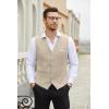 imageCOOFANDY Mens Suit Vest Slim Fit Business Formal Waistcoat Casual Dress VestKhaki