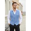 imageCOOFANDY Mens Suit Vest Slim Fit Business Formal Waistcoat Casual Dress VestLight Blue