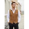 imageCOOFANDY Mens Suit Vest Slim Fit Business Formal Waistcoat Casual Dress VestLight Brown