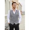 imageCOOFANDY Mens Suit Vest Slim Fit Business Formal Waistcoat Casual Dress VestLight Grey