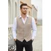 imageCOOFANDY Mens Suit Vest Slim Fit Business Formal Waistcoat Casual Dress VestLight Khaki
