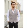 imageCOOFANDY Mens Suit Vest Slim Fit Business Formal Waistcoat Casual Dress VestMoon Grey