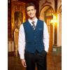 imageCOOFANDY Mens Suit Vest Slim Fit Business Formal Waistcoat Casual Dress VestPeacock Blue