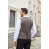 imageCOOFANDY Mens Suit Vest Slim Fit Business Formal Waistcoat Casual Dress VestPlaid Grey
