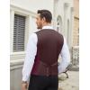 imageCOOFANDY Mens Suit Vest Slim Fit Business Formal Waistcoat Casual Dress VestWine Red