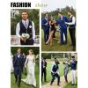 imageCOOFANDY Mens Suit Vest Slim Fit Formal Business Dress Vest Casual Wedding WaistcoatArmy Green